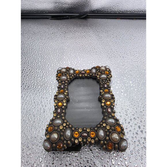Belle Maison Picture Frame With Amber & Pearl Accents - 4" X 3" - Picture 2 of 6